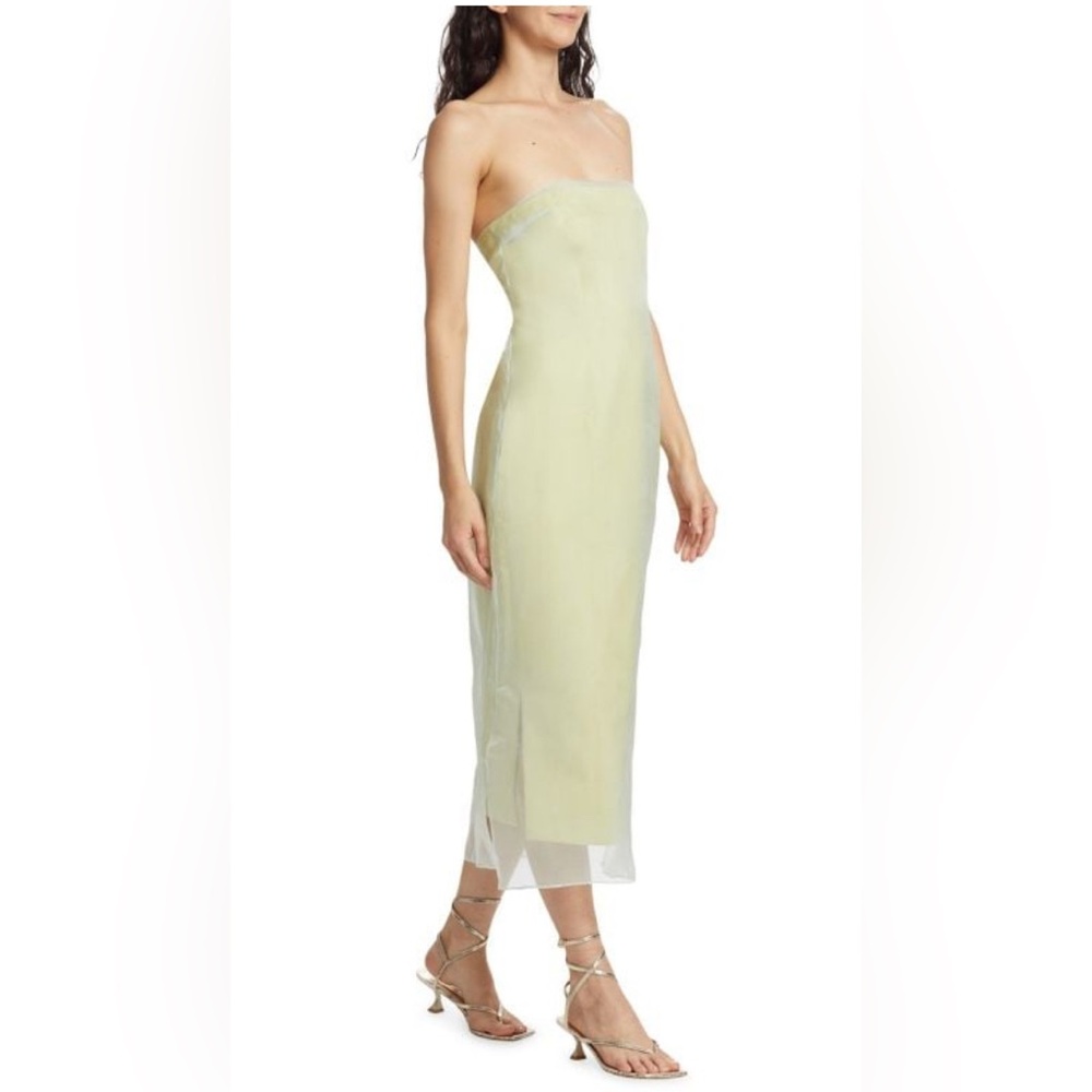 Gauge81 Strapless Dress in Olive Green